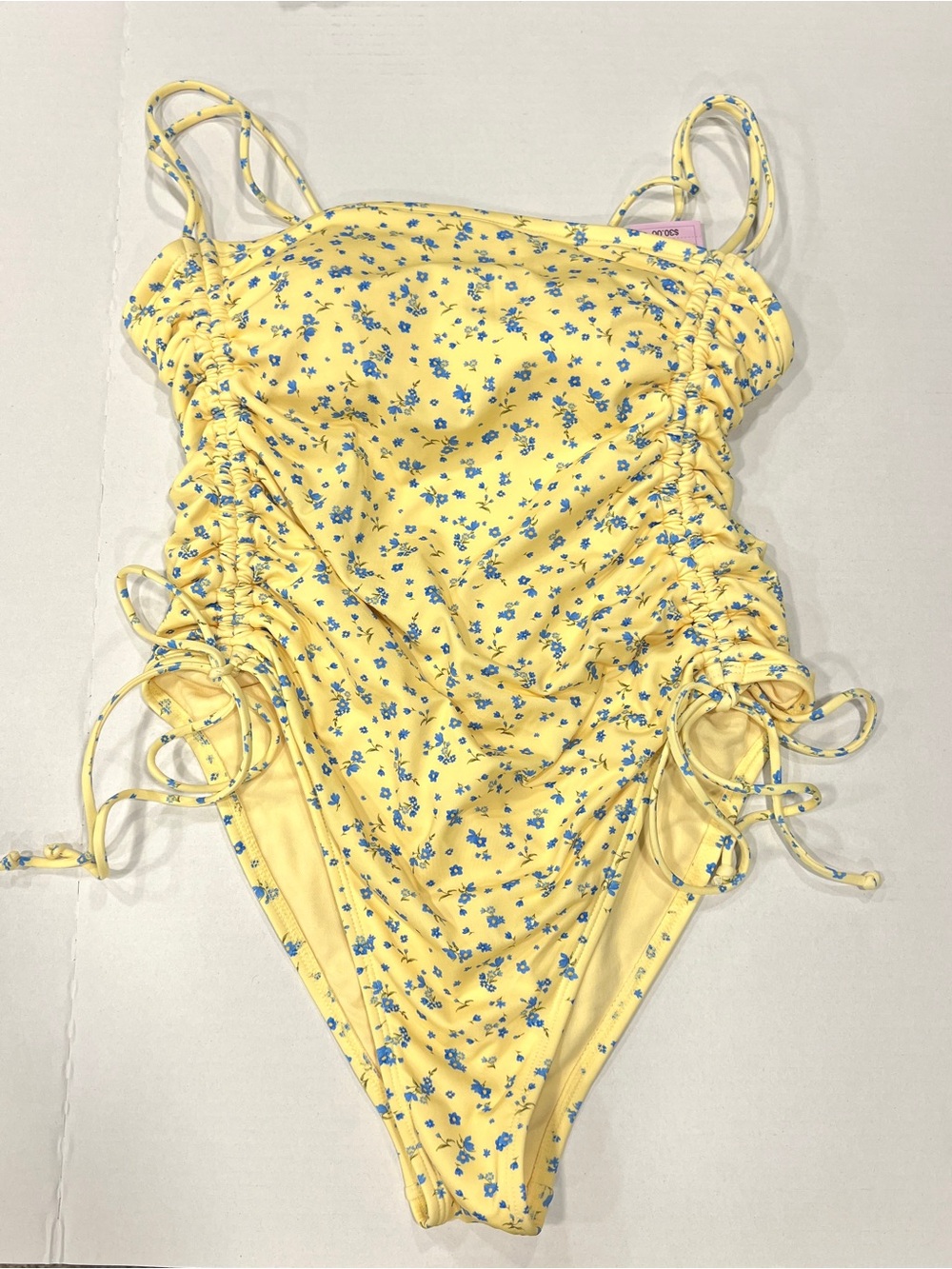 Wild Fable Yellow Blue Floral One Piece Swimsuit
